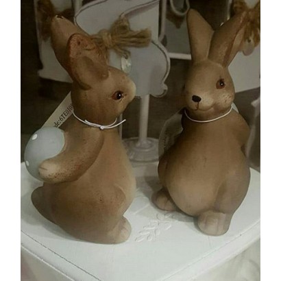 Фигурка декоративная "Кролик с пасхальным яйцом"